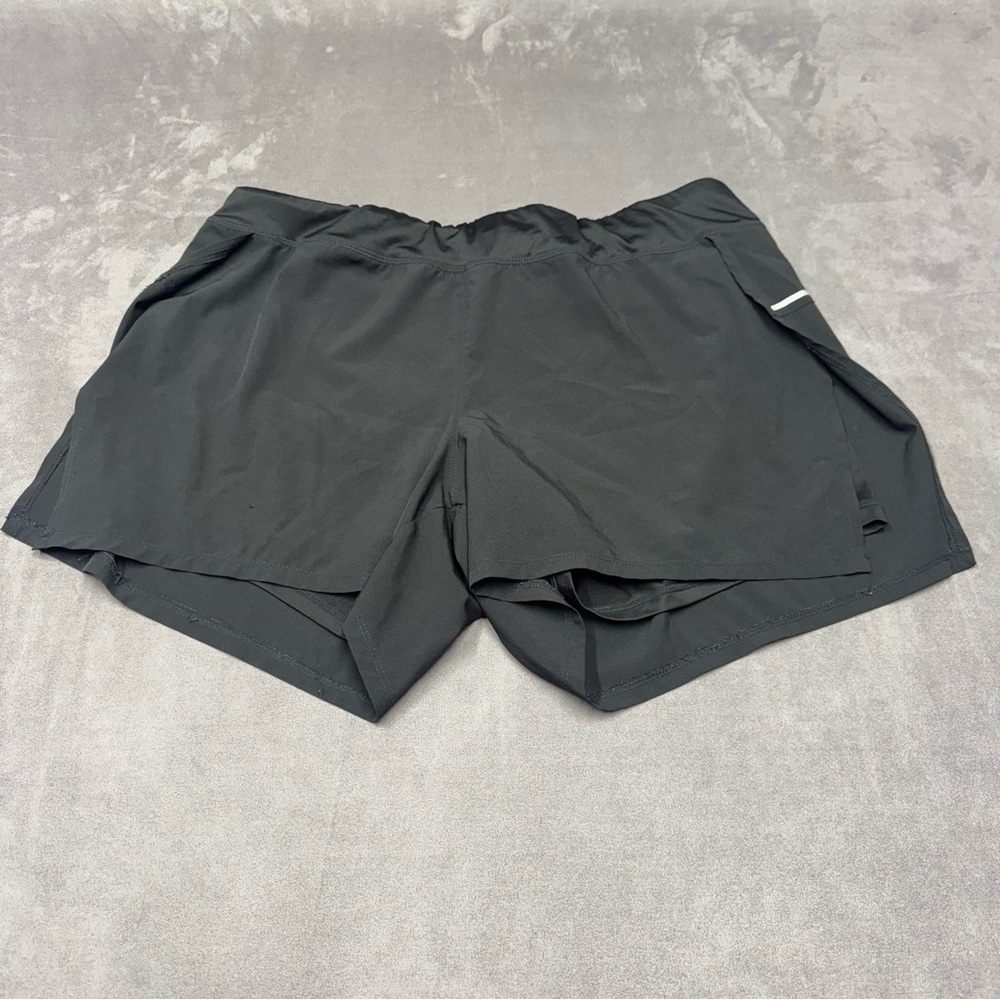 Avia Black Double Layer Athletic Shorts lightweight women’s running workout XL